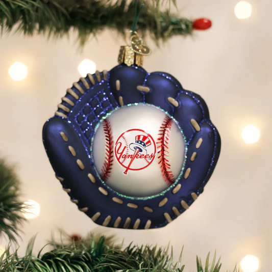 Old World Christmas ~ Yankees Baseball Mitt Ornament