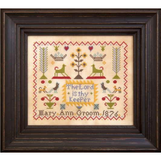 Hands Across The Sea | Mary Ann Groom 1876 Reproduction Sampler