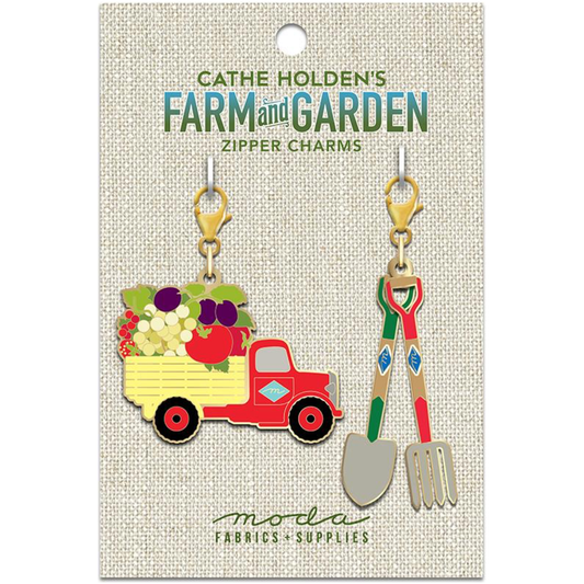 Cathe Holden Zipper Charms ~ Truck & Garden Tools 2ct