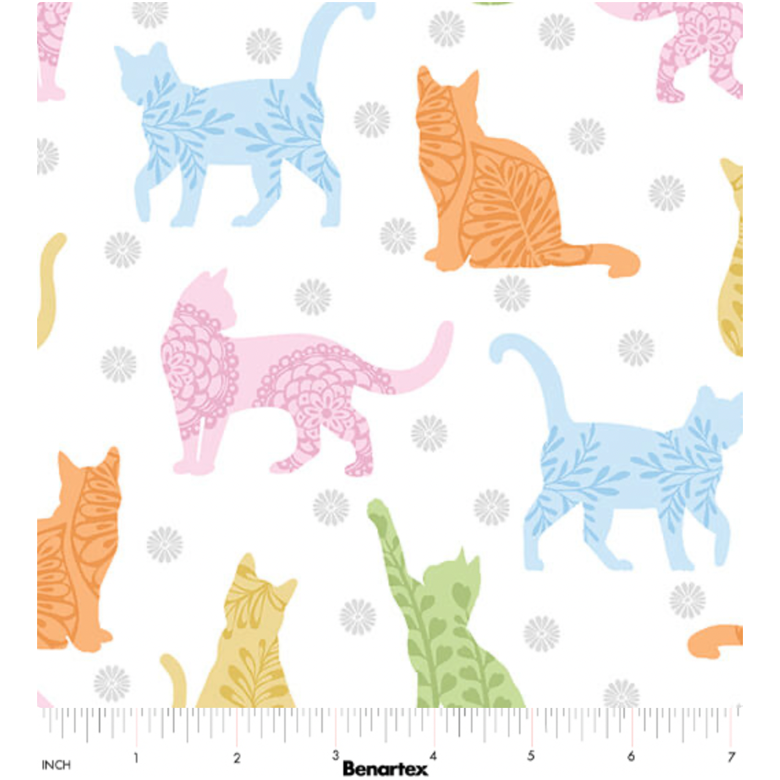 Color It Sunshine ~ Kitty Sunshine ~ 16357-99 White//Multi