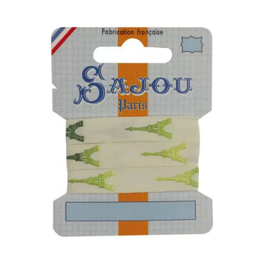 Cotton Ribbon Variegated Green Eiffel Tower - 1m card