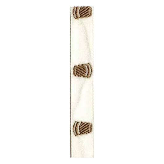 Cotton Ribbon Beige Thimbles - 1m card