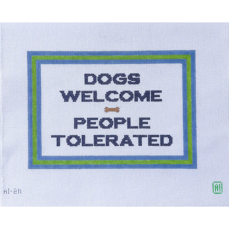 Allison Ivy Designs | Dogs Welcome People Tolerated Needlepoint Canvas