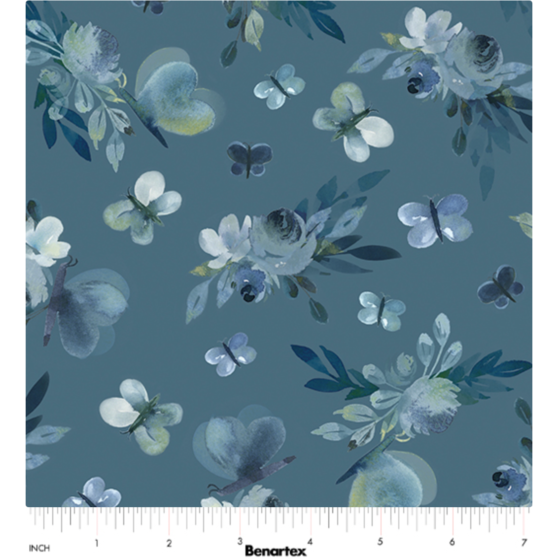 Enchanted Florals ~ Enchanted Butterfly Garden ~ 16391-53 Dark Azure