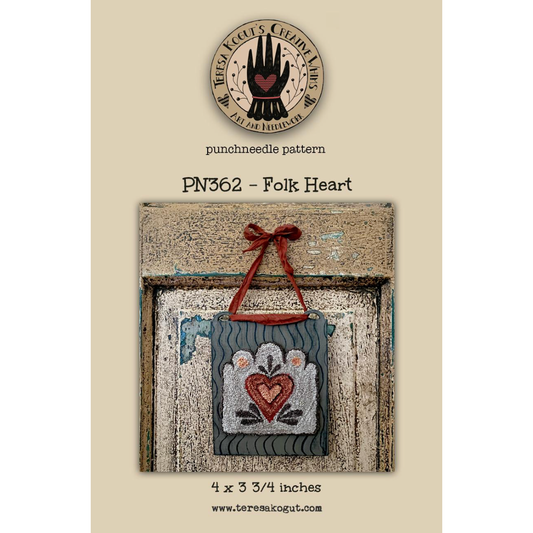 Teresa Kogut | Folk Heart Punchneedle Pattern MARKET 2025