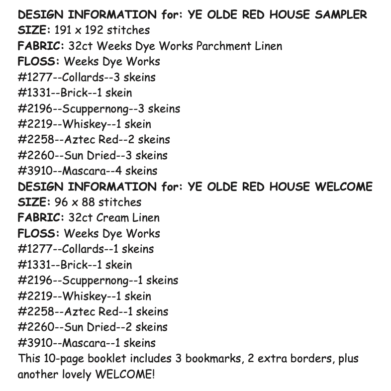 Rosewood Manor | Ye Olde Red House Sampler MARKET 2025