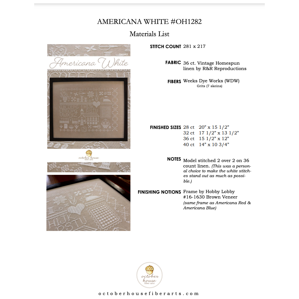 October House Fiber Arts | Americana White MARKET 2025