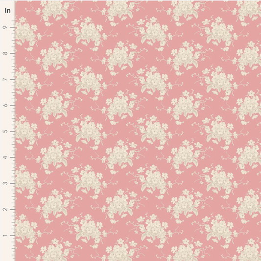 Tilda Sunday Brunch ~ White Flower ~ 100591 Pink