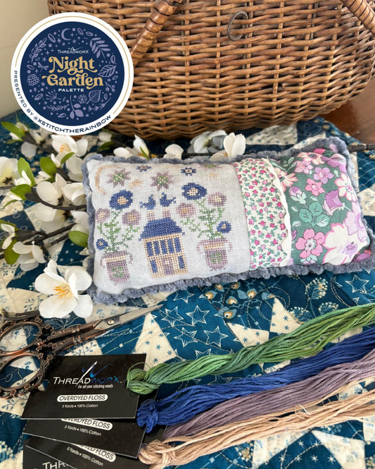 Pansy Patch Quilts & Stitchery | Midnight Posies Pin Pillow MARKET 2025