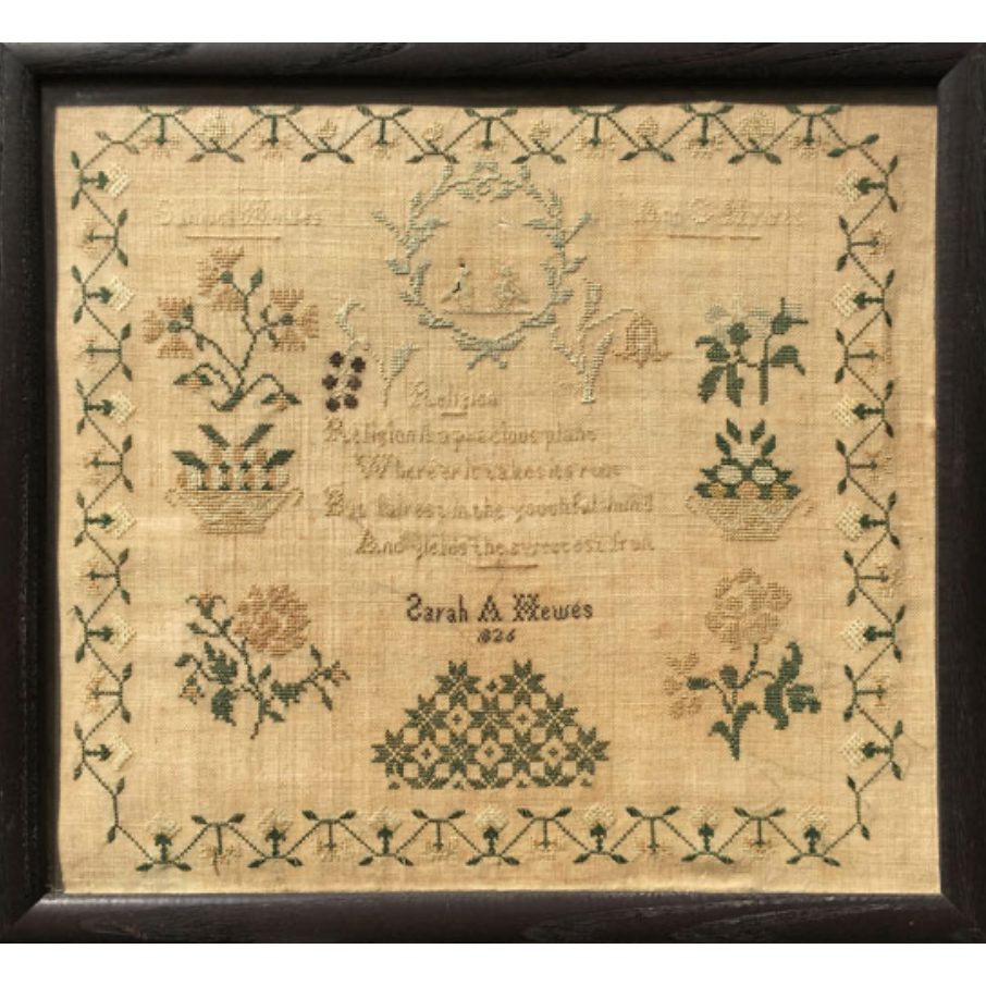 Cross Stitch Antiques | Sarah A. Hewes 1826 A Westtown Quaker School Sampler Chester County, Pennsylvania MARKET 2025