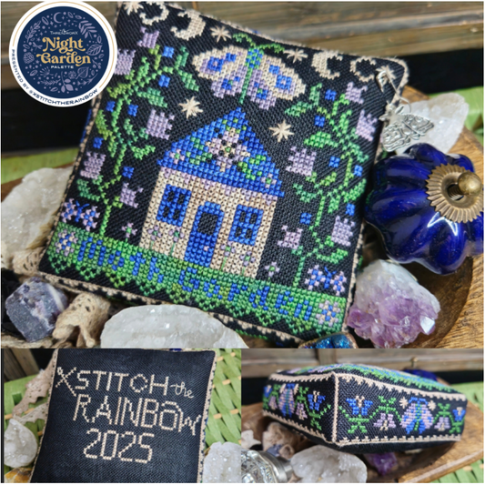 Quaint Rose Needlearts | Moonlit Cottage - ThreadworX Night Garden Palette Xstitch the Rainbow MARKET 2025