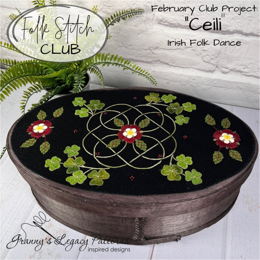 Granny's Legacy Folk Stitch Club | "Ceili" Irish Folk Dance Wool Applique Kit - February