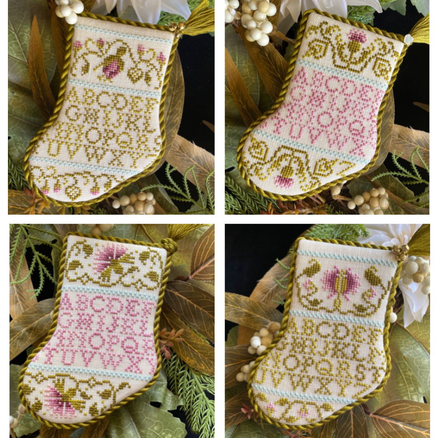 Jean Farish Needleworks | English Country Garden Christmas Stocking Ornaments