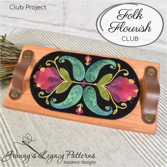 Granny's Legacy Folk Flourish Club | Maureen Wool Applique Kit - February