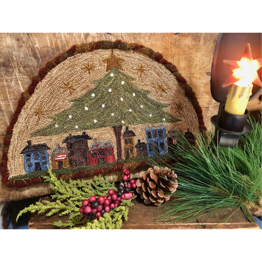 Old Tattered Flag ~ Christmas Village Punch Needle Pattern