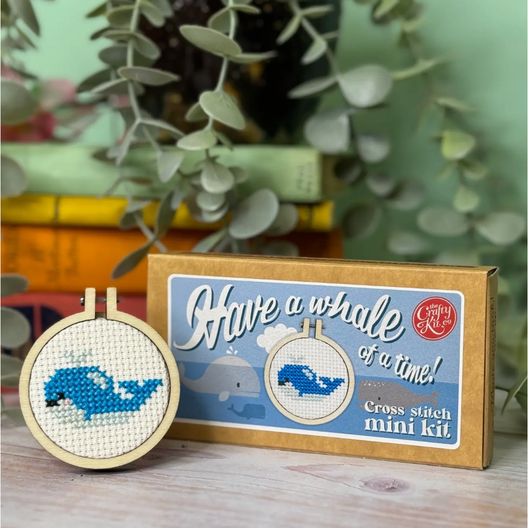 The Craft Kit Company | 'Have a Whale of a Time' Mini Matchbox Cross Stitch Kit