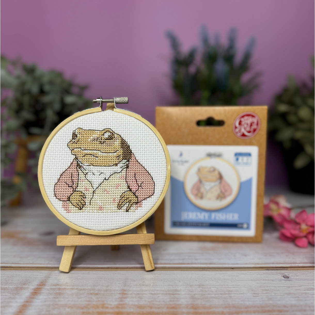 The Craft Kit Company | Beatrix Potter - Jeremy Fisher Mini Cross Stitch Kit