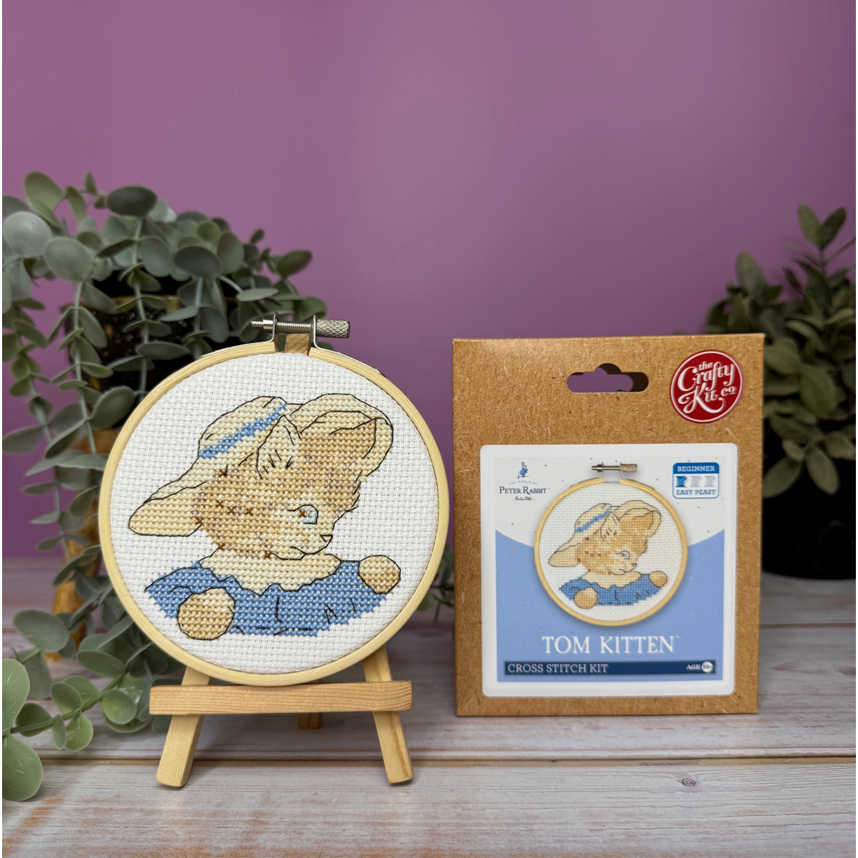 The Craft Kit Company | Beatrix Potter - Beatrix Potter - Tom Kitten Mini Cross Stitch Kit