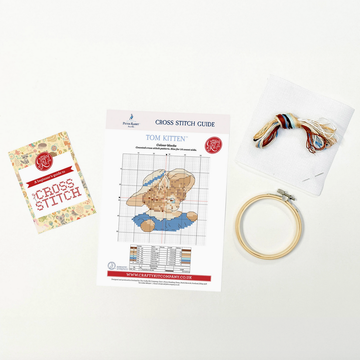 The Craft Kit Company | Beatrix Potter - Beatrix Potter - Tom Kitten Mini Cross Stitch Kit