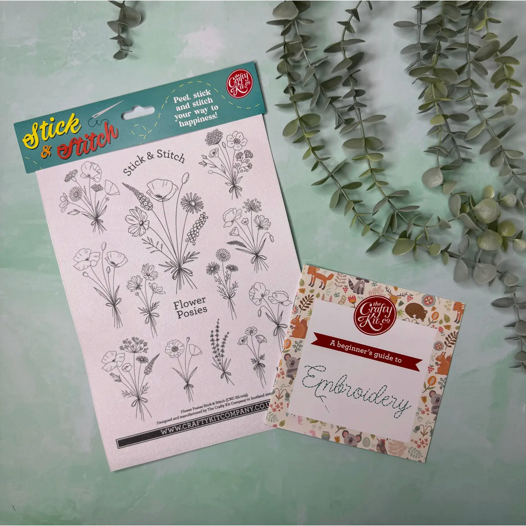 The Craft Kit Company | Flower Posies Stick & Stitch Embroidery Transfers
