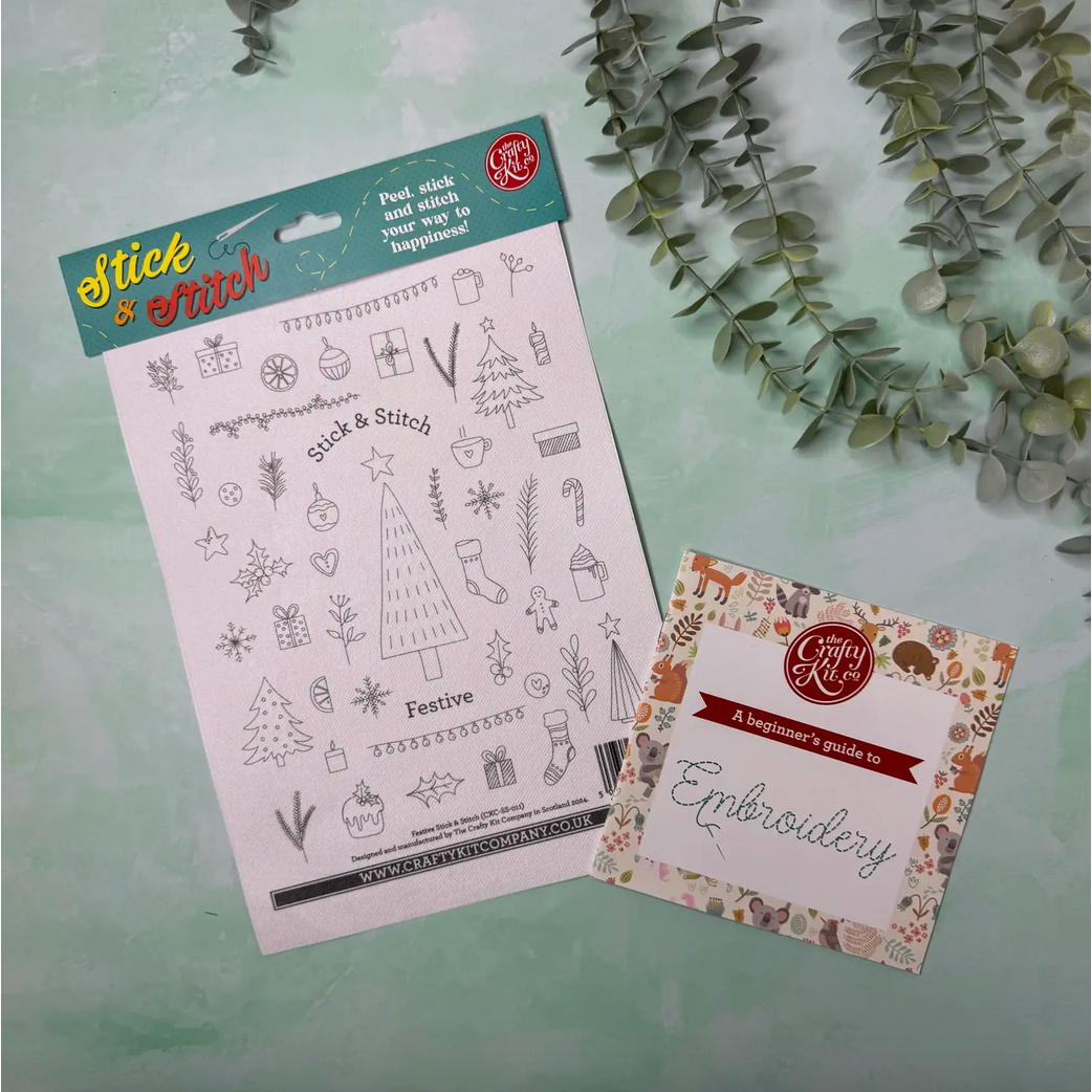 The Craft Kit Company | Festive Stick & Stitch Embroidery Transfers