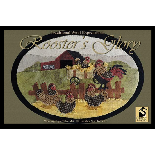 Crane Design ~ Rooster's Glory Wool Applique Pattern