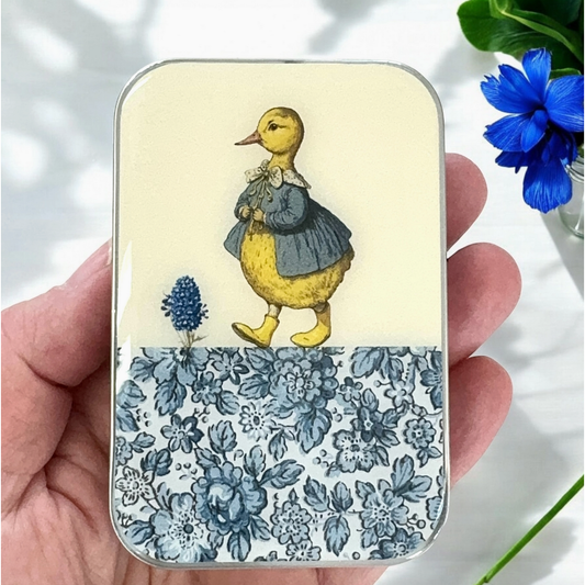 Tin Container with Magnet Large | Duck and Flower