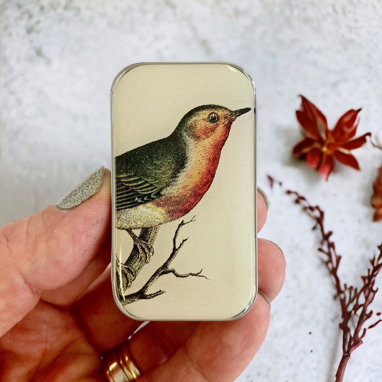Tin Container Small  | Robin