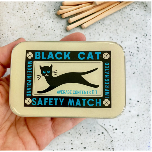 Tin Container with Magnet Large | Black Cat