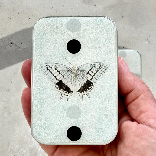 Tin Container with Magnet Large | Beautiful Blue Moth