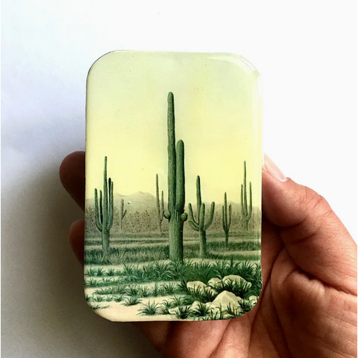 Tin Container with Magnet Large | Desert Cactus