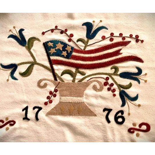 Bird In The Hand Primitives | Independence Day Bouquet Wool Applique Pattern