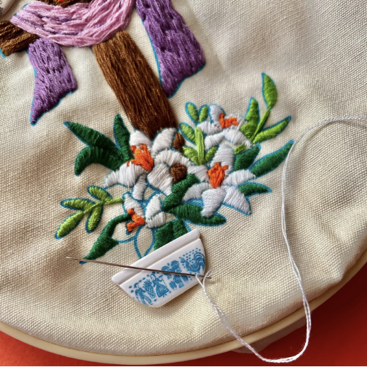 Pyrex Needle Minder - Yellow Daisy