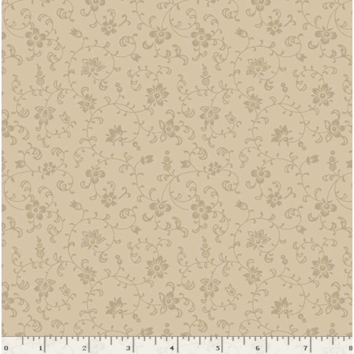 Cottage Lace ~ Vines and Flowers ~ R261468D-TAN