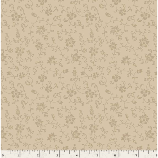 Cottage Lace ~ Vines and Flowers ~ R261468D-TAN