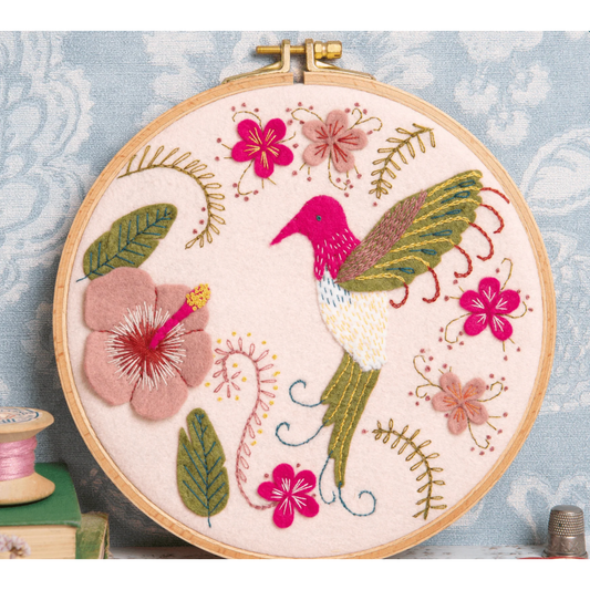 Corrine Lapierre ~ Wool Felt Appliqué Hoop Kit ~ Humming Bird