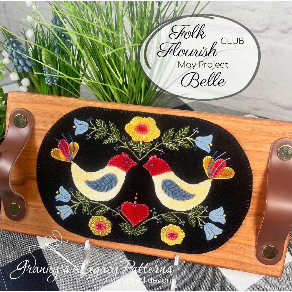 Granny's Legacy Folk Flourish Club | Belle Wool Applique Kit - May