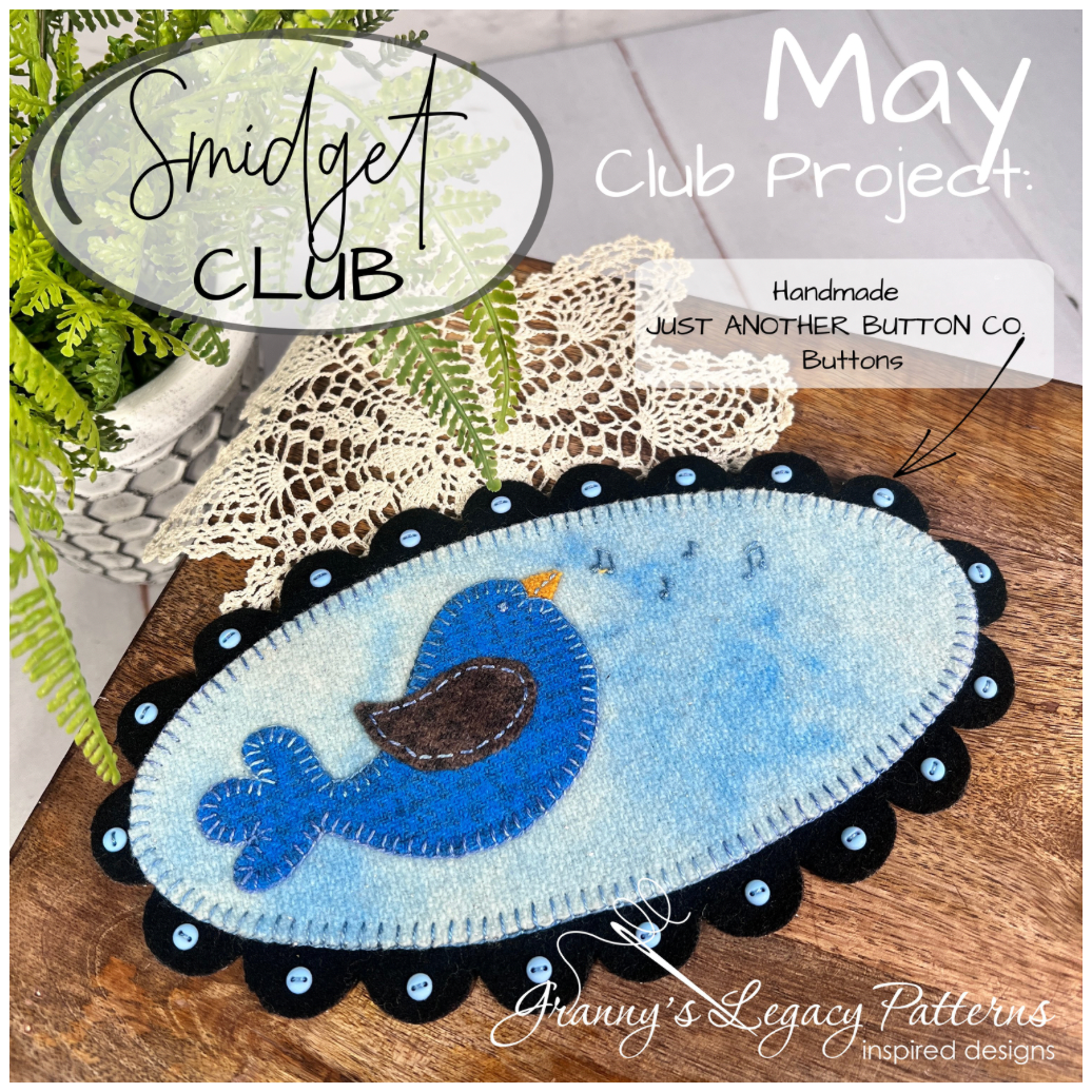 Granny's Legacy Smidget Club | Tweet Melody Wool Applique Kit - May