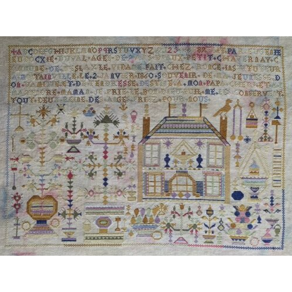 Reflets de Soie | Eugenie Eudoczie Duval 1860 Reproduction Sampler