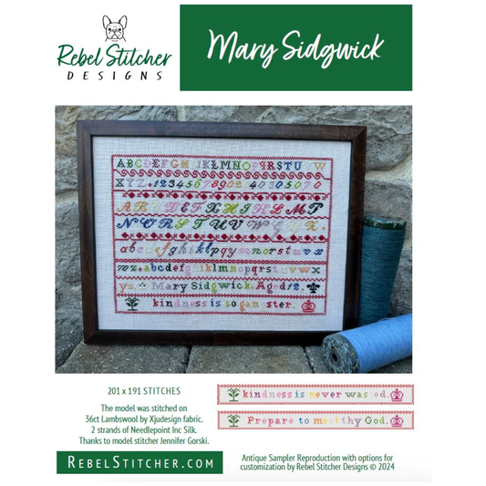 Rebel Stitcher Designs | Mary Sidgwick Sampler