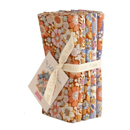Tilda Wallflower ~ Caramel/Thistle Fat Quarter Bundle 5pcs TIL300235