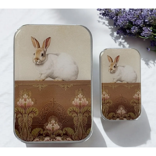 Tin Container Small  | Sweet White Bunny