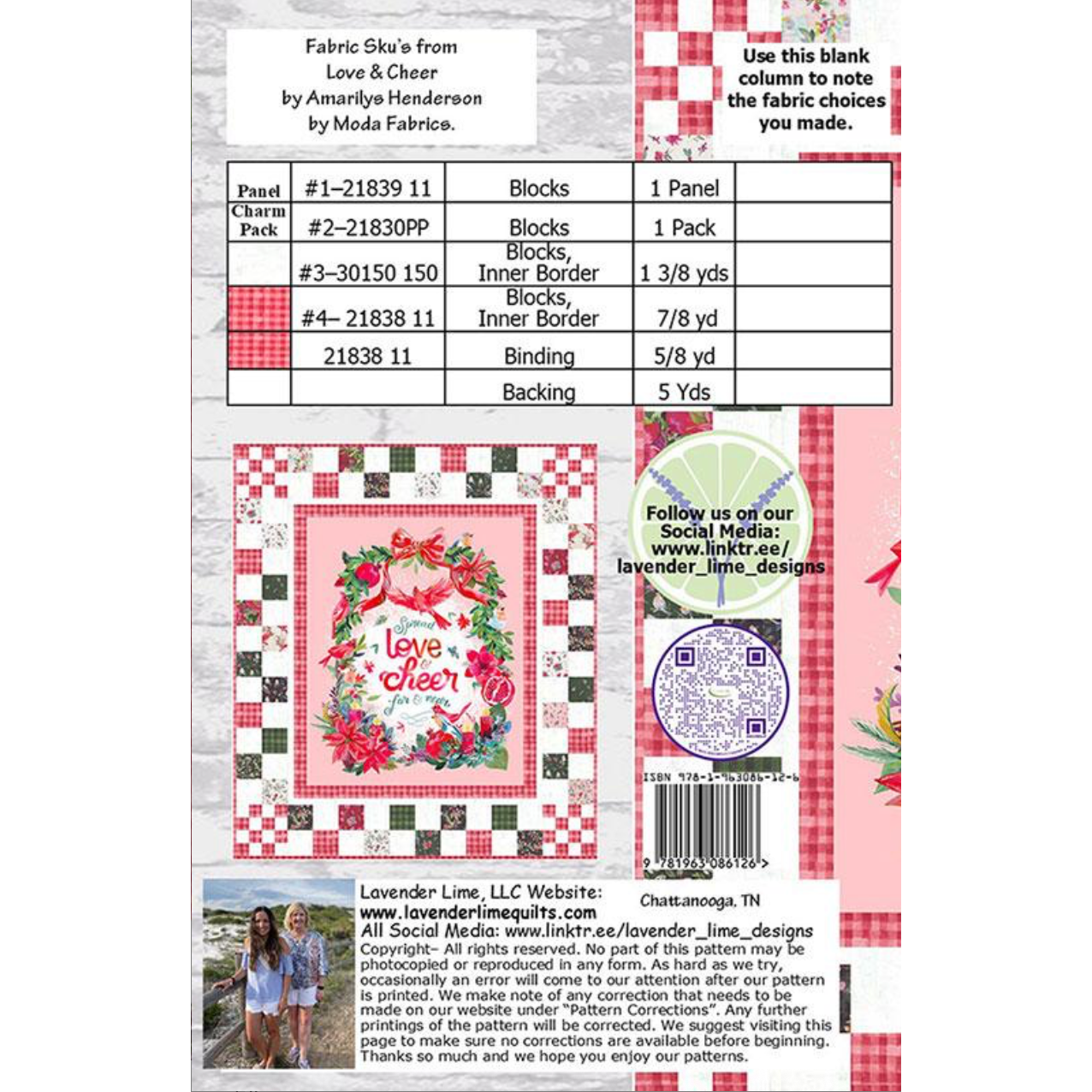 Designs by Lavender Lime ~ All is Calm Quilt Kit