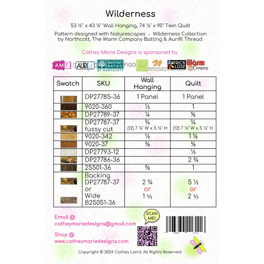 Cathey Marie Designs ~ Wilderness Quilt Kit