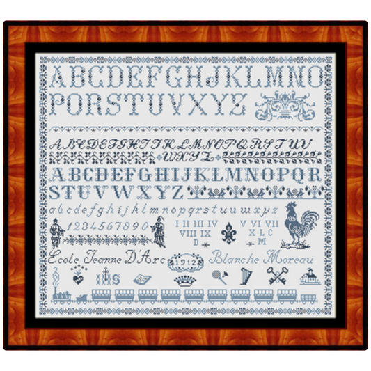 Reflets de Soie | Blanche Moreau 1912 Reproduction Sampler Pattern