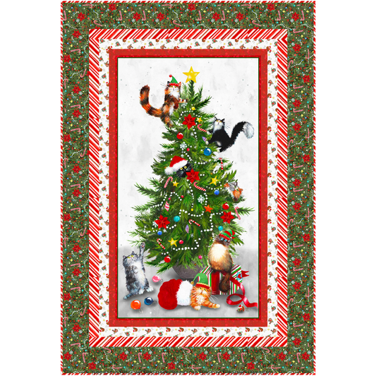 Meowy Christmas ~ Whiskers and Ribbons Quilt Kit