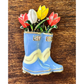 Blue Rain Boots with Tulips Needle Minder/Magnet
