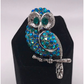 Turquoise Crystal and Silver Owl Bird Needle Minder/Magnet