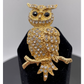 Crystal and Gold Small Owl Bird Needle Minder/Magnet