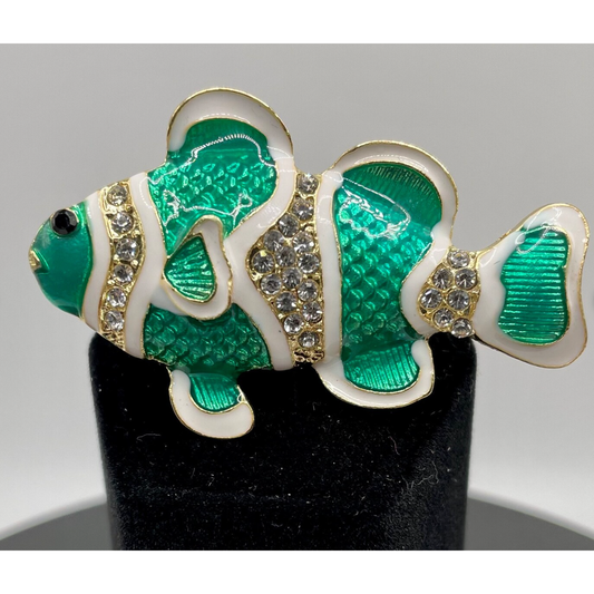 Crystal Teal Green Clown Fish Needle Minder/Magnet